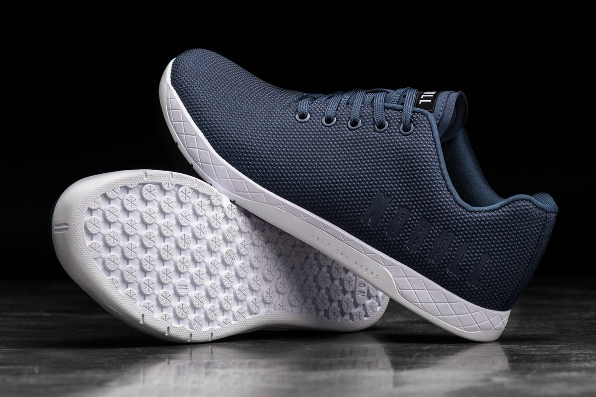 Nobull Superfabric Men's Trainers Navy White | Australia (JL0295)